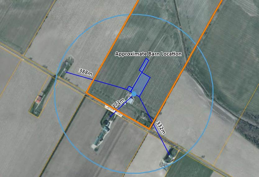 Aerial view of a farm  AI-generated content may be incorrect.